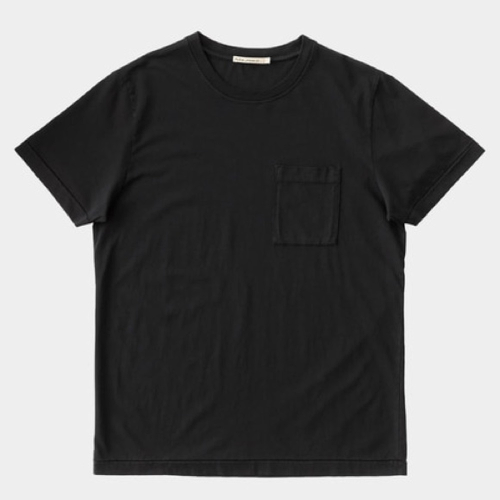 NWOT Nudie Jeans Roy One Pocket Tee Shirt Black Men’s Large Organic Cotton